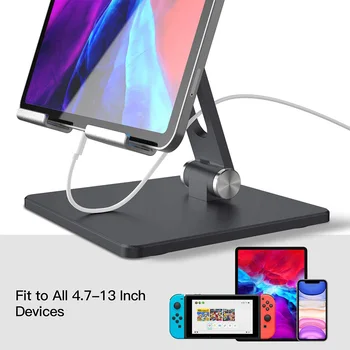 Aluminijska legura dvostruki preklopni stolni okretni stalak za tablet, mobilni držač za iPhone 12 pro max za iPad Air za mobilne telefone