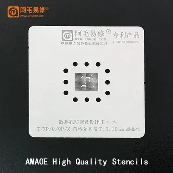 Amaoe BGA Reballing matrice predložak 0.10 mm magnetski za 7/7P/8/8P/X uskopojasna procesor Intel IC BGA Reball matrica biljka жестяная ploča