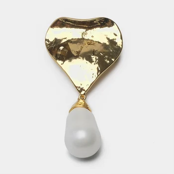 Amorita boutique Heart-u obliku srca design pearl pendant pin personality fashion brooch