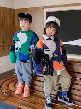 BB Boy's Cartoon Sweater 2021 Novo proljeće i jesen dječji korejski stil moderan top džemper proljetna odjeća