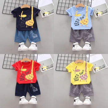 Beba dječak Dječja odjeća Dječja dječaci žirafa ispis kratki rukav majica + kratke hlače 2 kom komplet Baby Boy Girl Outfit Set