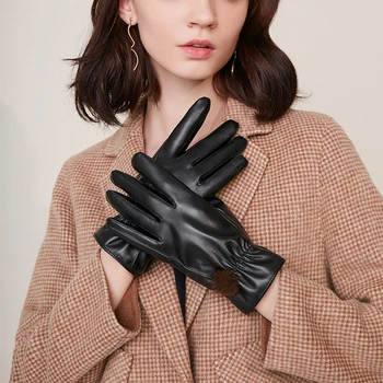 Bizon traper nove ženske rukavice od umjetne kože meke zgusnuti tople rukavice Zima Jesen dame modni brand touchscreen rukavice S020