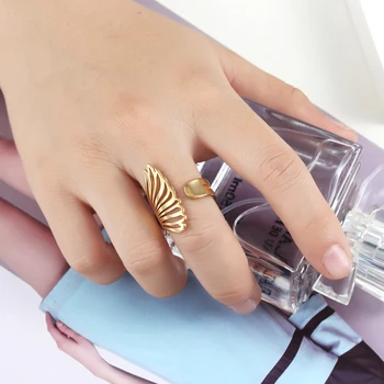 BORASI 2019 Unique Animal Wing Rings For Girls Wedding Bands Hyperbole Rings For Women Party Fashion Jewelry Ring