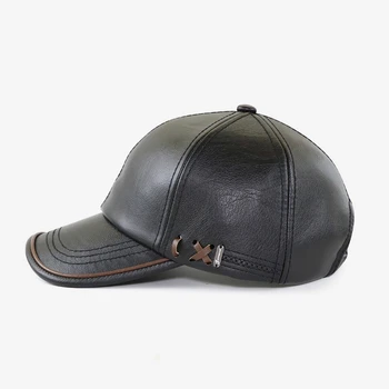 Brand Jesen Zima kožnu kapu Muškarci Žene Gorras Planas Snapback Hat Bone Masculino PU Leather Kamiondžija Cap