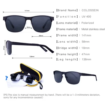COLOSSEIN klasične sunčane naočale muškarci polarizovana retro naočale za vožnju moda metalna okvira sunčane naočale za žene UV400 Oculos De Sol