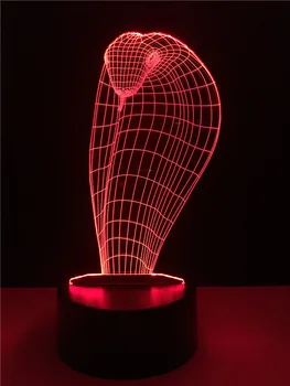 Creative Animal Snake 3D LED Lamp USB Raspoloženi Child Night Light Višebojni Swtich Touch Remote Luminaria svjetiljke Lampara Sleeping