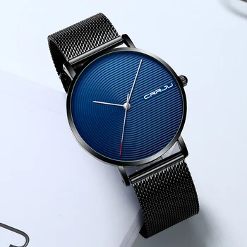 CRRJU novi minimalistički mens klasični Buiness muški ručni sat moda jednostavan vodootporan ultra čelična mreža sat Relogio Masculino