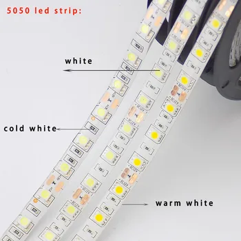 DC12V 5050 LED Strip vodootporna fleksibilna svjetlo DC 12V 60LED/m vodootporan IP20/IP65 toplo hladno bijela ledstrip traka za ukras