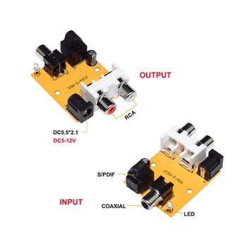 DIY Digital to Analog Audio Converter Adapter Optic daptador Coaxial/Optical Toslink SPDIF to Analog L/R RCA Audio TV Decoder