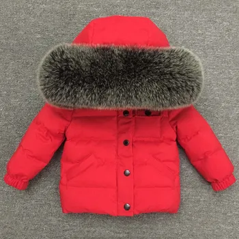 Dječaci djevojčice jakna zimski kaput djeca topli debeli kapuljačom veliki krzna ovratnik djeca odjeća kaputi djevojka dječak 65-135 cm 1-9Y odijevanje