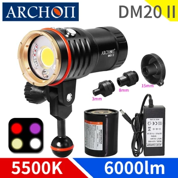 DM20 II 5200K max 6000lumen diving video & spot svjetla HD red UV photo fill svjetla torch underwear 100m dive lighting svjetiljku