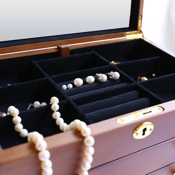 Drvena kutija za nakit s blokadom višeslojne vintage байковая kutija za prijem nakit narukvica kutija za nakit