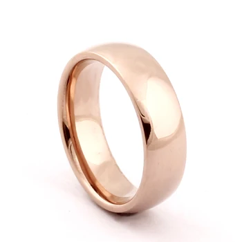 Eamti rose gold titan muški prsten, 6 mm ženski klasični zaručnički prsten udobnost kupolom prst nakit ženski prsten za stranke