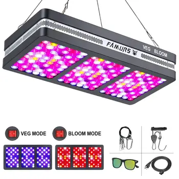 Famurs full spectrum 2000W led grow light reflector Triple-Chip for grow tent indoor plants seeding growing flowering