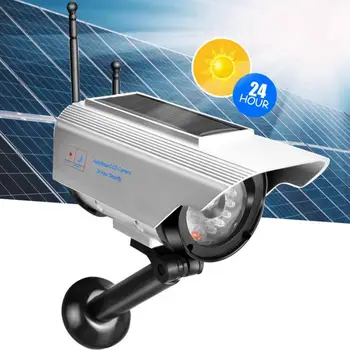 Fotocamera solarna energija LED lažna kamera vanjskog video nadzora Srebrna Фиктивная skladište lažna kamera