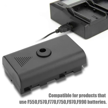 FULL-DC Coupler Dummy Battery+5V USB kabel za Sony NP F550 F570 F770 F750 F970 F990 s USB kabelom