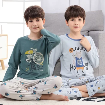 Gay pidžame dugih rukava pamuk pidžama veliki dječji kompleti odjeće crtani dječaci pidžama pidžama za dječake 6 8 10 12 14 16 godina