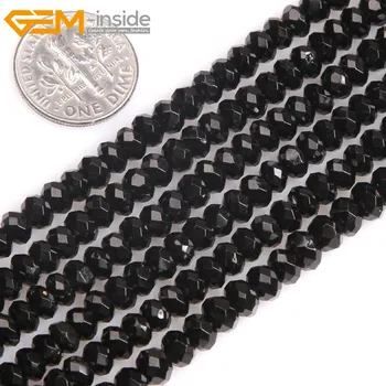Gem-inside AAA prirodni izbrušena Heishi Rondelle Disc Spacer perle crni spinel perle za izradu nakita Strand 15 