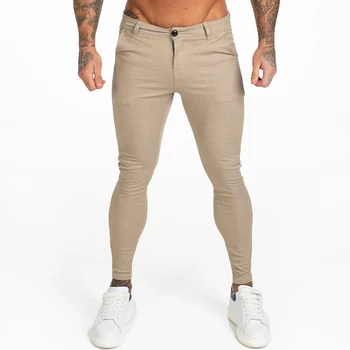 GINGTTO 2019AW Muške Chinos Slim Fit Khaki Chinos hlače za muškarce elastične hlače svakodnevne gležanj priljubljena Ulične mode zm376