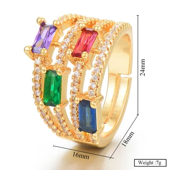 GODKI hrpe prsten luksuzna val Duga CZ kubni Cirkon CZ prsten za žene vjenčanja vjenčani prstenovi angažman Dubai prst