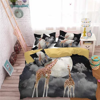 HELENGILI 3D komplet posteljinu žirafa ispis deka kit realno posteljine sa наволочкой set posteljine tekstila za domaćinstvo #CJL-13