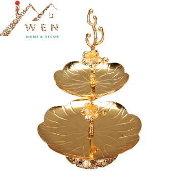 IMUWEN Gold Plate Metal MINI Cake Stand Sweet Luxury Fruit Nut Uber Charger Plates For Home Wedding деликатное dekoracija stola
