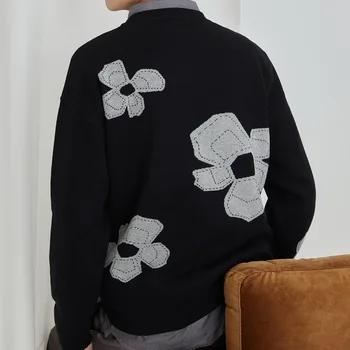 Jesen 2020 Novi Korejski Stil Jednostavan Жаккардовый Džemper, Kaput Tijekom Cijele Montažni Rez Džemper Dugih Rukava Popularan Logo Muškarci