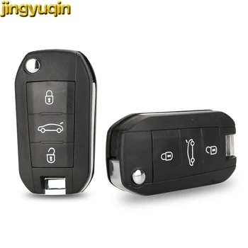 Jingyuqin 10шт Remote Key Shell HU83 za Peugeot 508 208 2008 308 I 3008 5008 Citroen C3 C4 C4L Elysee originalni privezak 3 gumba