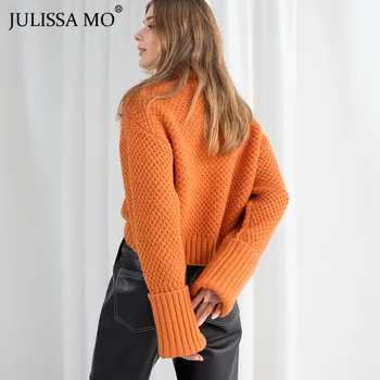 JULISSA MO toplo водолазка džemper žena 2019 jesen zima dugih rukava Losseпростой pulover moda pleteni džemper ženske top