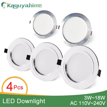 Kaguyahime 4pcs Ultra Tanki LED Downlight 110V 220V cijele led stropni ugrađivanja spot lampa Down Light 3W-18W 7W 9W 10W 12W 15W