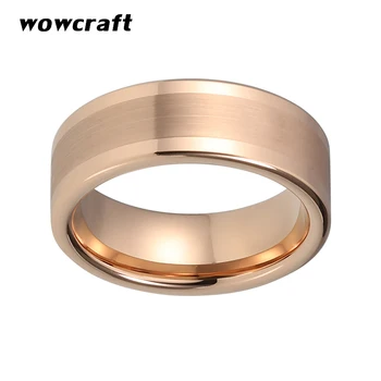 Karbida volframa prsten za muškarce žene zaručnički prsten rose gold boja Pip Cut mat polirani