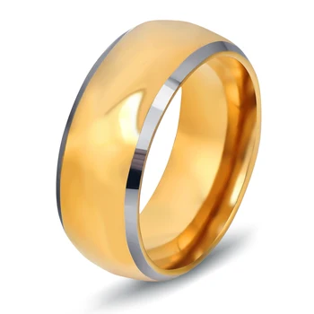 Klasični Prsten Od Volfram Karbida Zlatni/Crne Boje Vjenčani Vjenčanja Muški Prsten Na Veliko