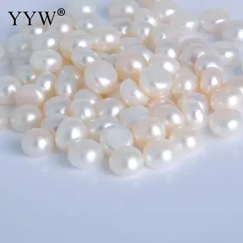 Kultivirani bez rupe slatkovodnih bisera perle gumb za prirodno bijelo 6-6. 5 mm, bez rupa сыпучие biserne perle za izradu nakita