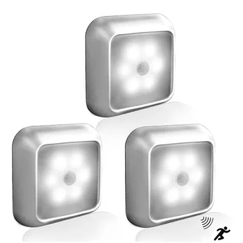 LED PIR Motion Sensor Light Battery LED Nightlight For Closet ormar лестничное osvjetljenje hodnika Srebrna umivaonik noćno svjetlo za dom