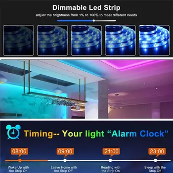 LED Strip Lights Music Sync RGB LED Traka 10M 15M 20M Neon Strip Lamp Holiday Home Decoration TV Backlight with Remote Controller