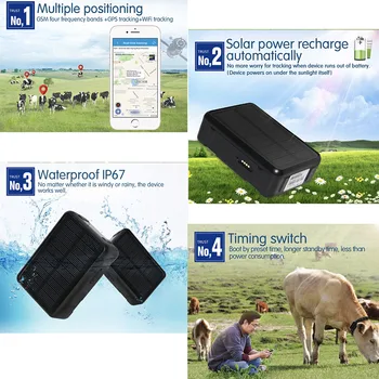 Ljubimac krava GPS tracker solarne energije V34 9000mAh dugo čekanje ovce kamila konj GPS tracker vodootporan praćenje u realnom vremenu