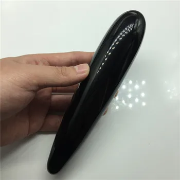 Long18 cm, širina 4 cm prirodni crni opsidijan Crystal stick ručne masaže coli liječenje Crystal dragulj yoni štapić