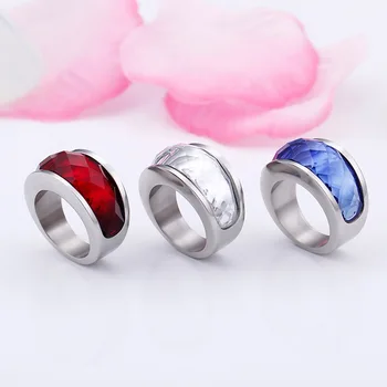 Luksuzni 316L stainless steel Crystal angažman Ženski prsten šarene kameni prsten djevojke dame stranka nakit pokloni