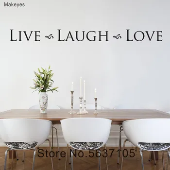 Makeyes Live Laugh Wall Sticker Quotes Home Kitchen Livingroom Wall Decor Vinil Naljepnice Za Zid Art Design Words Love Stickers Q119