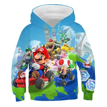 Mario pulover dječje 3D tiskanje majica sa kapuljačom, dječaci i djevojčice crtani Cothing jesen majica moda anime džemper