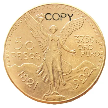 Meksiko 1922 позолоченная 50 pesosa позолоченная kopiju novčić