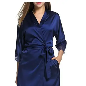 Mid-sleeve seksi žene nightwear haljine plus veličina M L XL XXL čipke prirodne svile Ženske haljine besplatna dostava vs brand hot