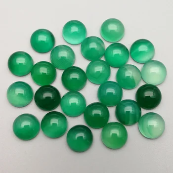 Moda prirodni zeleni ahat kamen perle ovjes 10 mm cijele кабошон prsten, ogrlica i naušnice 24 kom./lot nakit pribor bez rupe