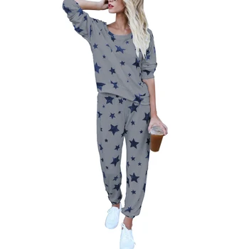 Moda Star Pattern dugi rukav top hlače Ženske Glavni pidžama pidžama skup svakodnevni slobodno vrijeme dropshipping