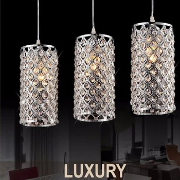 Moderni Zlatni /krom sjaj LED kristalnim lusterima kristalna lampa E27/26 luster viseći svijećnjak stropni lampa Crystal
