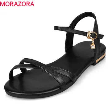 MORAZORA veličina 33-46 2020 novi dolazak Ženske sandale jednostavna buckle godišnje cipele od prave kože ženske udobne ravne sandale