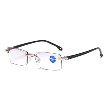 Muški frameless naočale za čitanje diamond brušenje ošišan dalekovidnost anti-plava, svijetlo plava film Osoba PC 1.0 1.5 2.0 2.5 3.0 3.5 4.0 R203