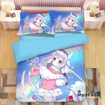Mxdfafa anime Miss Кобаяши Zmaj sluškinja deka crtani posteljinu 3 kom. Komplet uključuje 1 deka i 2 jastučnice
