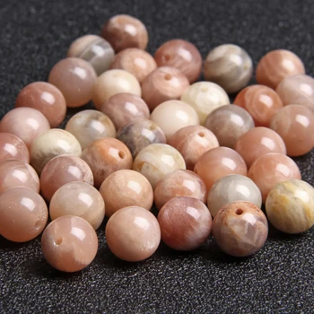 Najkvalitetniji prirodni sun stone perle 6 8 10 mm okrugli slobodan razuporne perle za izradu nakita Beacelet ogrlica DIY perle na veliko