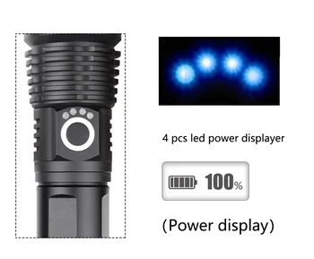 Najmoćniji led svjetiljka USB Punjiva Baklja XHP50 vodootporan 5 načina skalabilne 26650 18650 bateriju kamp lov